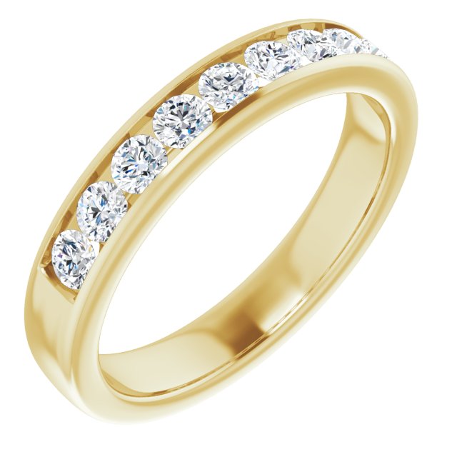 Classic 1.0 ctw Channel Set Round Diamond Men's Band-VIRABYANI
